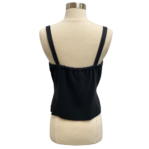 Silk Blazer With Rhinestone & Square Neck Structured Blouse Two Piece Set - Picture 14 of 15